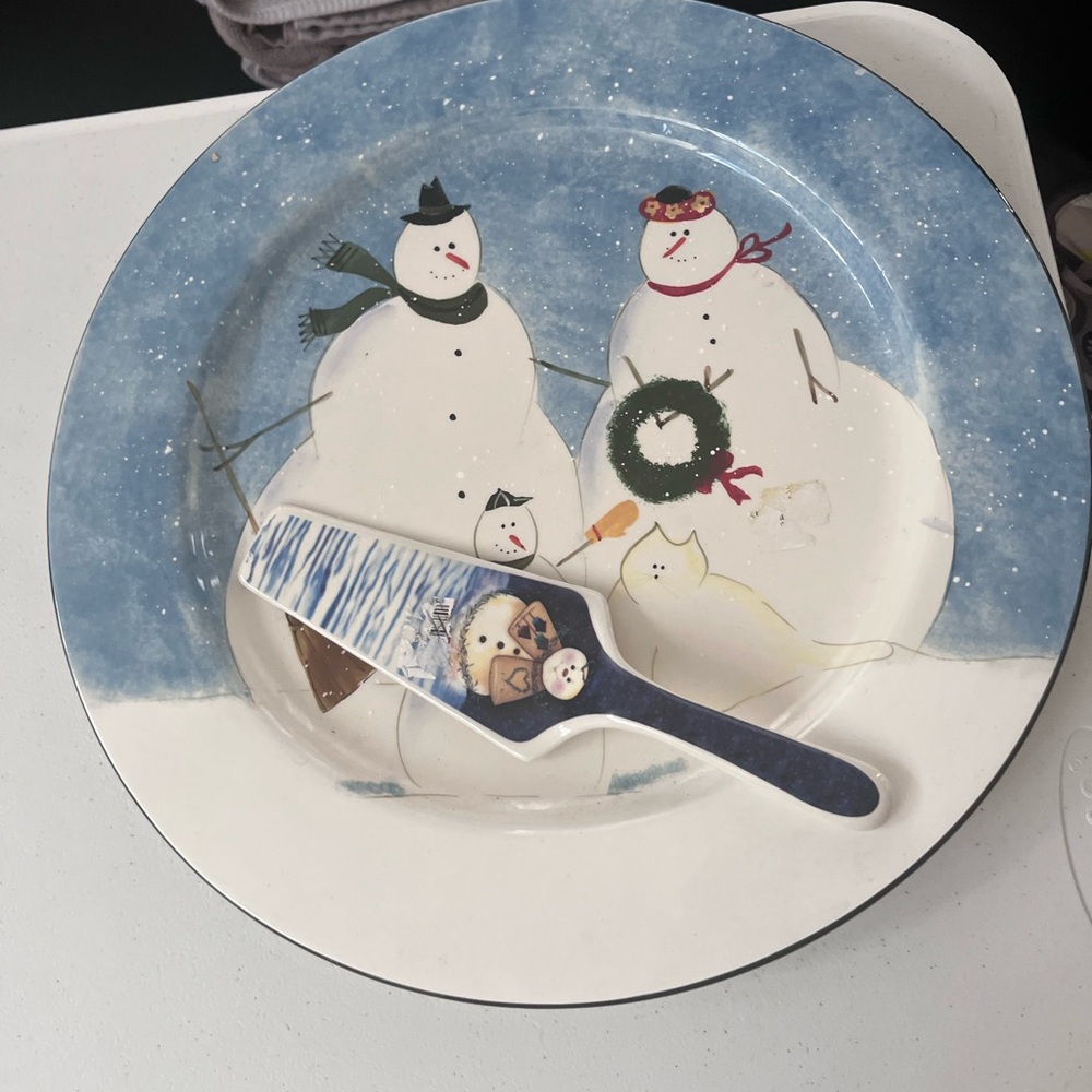 Snowman platter